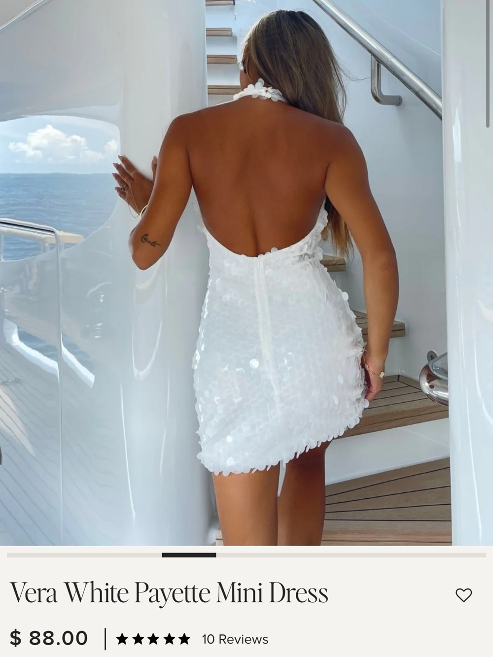 NWT 12th Tribe Sequin”Vera White Payette Mini Dress” - Picture 2 of 7
